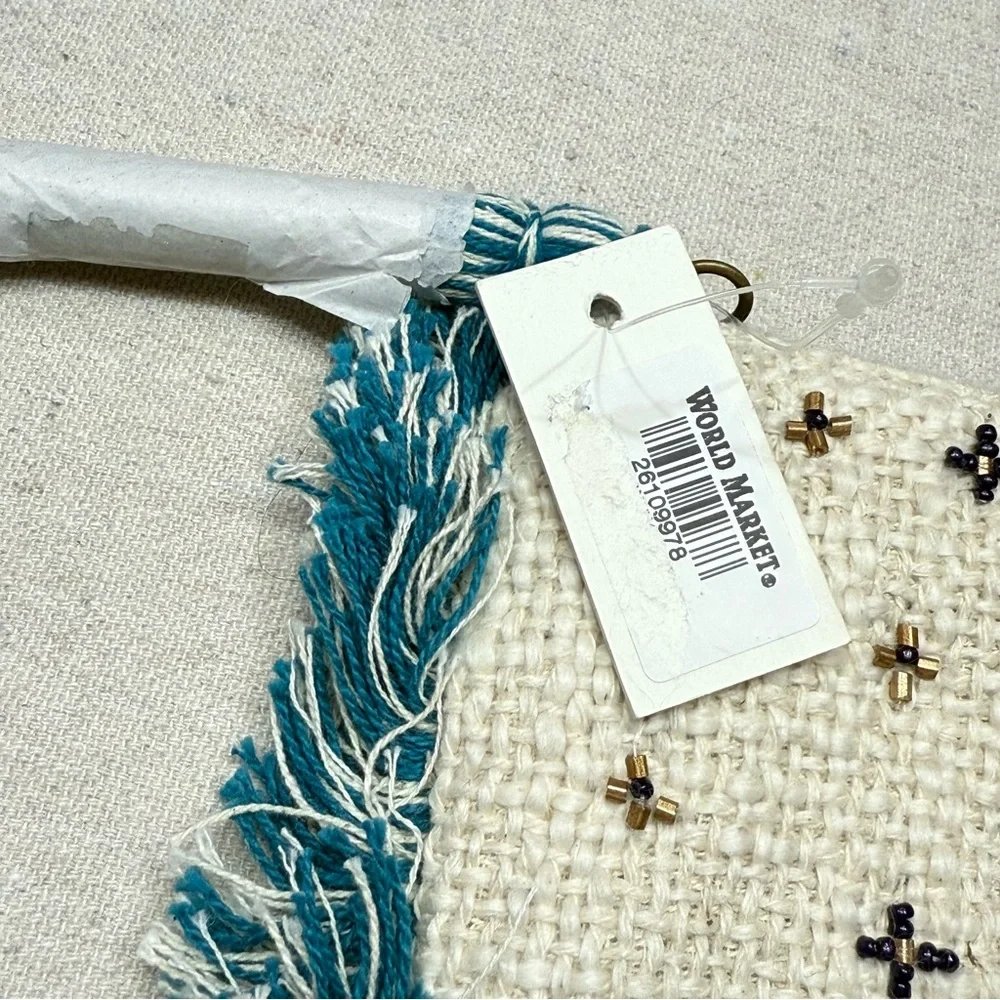 World Market Beaded Clutch with Teal Accents - NWT